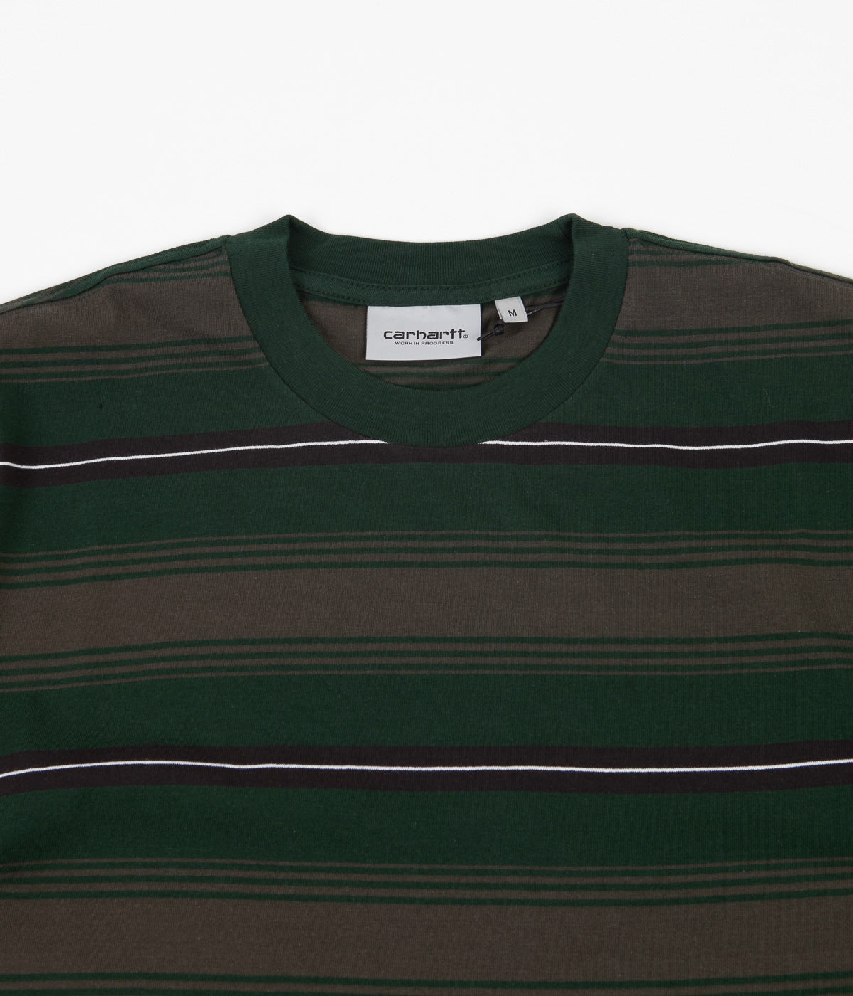 Carhartt Buren Stripe T-Shirt - Bottle Green | Flatspot