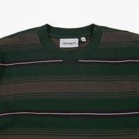 Carhartt Buren Stripe T-Shirt - Bottle Green thumbnail