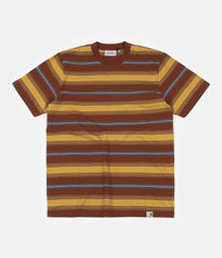 Carhartt Buren Stripe T-Shirt - Brandy