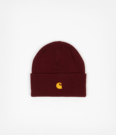 Carhartt Chase Beanie - Bordeaux / Gold