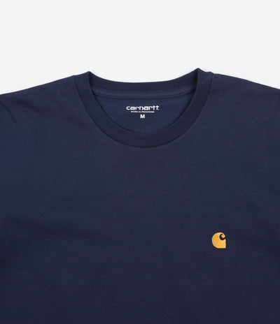 Carhartt Chase Long Sleeve T-Shirt - Blue / Gold