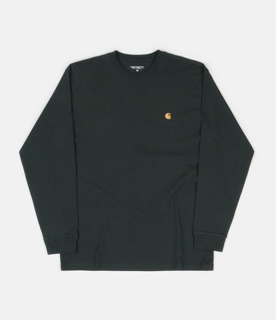 Carhartt Chase Long Sleeve T-Shirt - Dark Teal / Gold