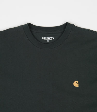 Carhartt Chase Long Sleeve T-Shirt - Dark Teal / Gold