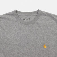 Carhartt Chase Long Sleeve T-Shirt - Grey Heather / Gold thumbnail