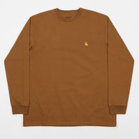 Carhartt Chase Long Sleeve T-Shirt - Hamilton Brown / Gold thumbnail