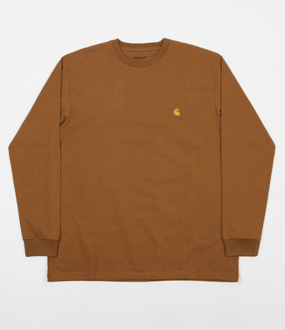 Carhartt Chase Long Sleeve T-Shirt - Hamilton Brown / Gold