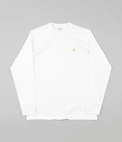 Carhartt Chase Long Sleeve T-Shirt - White / Gold