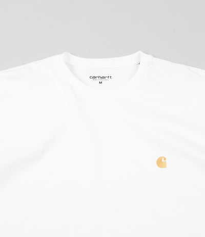 Carhartt Chase Long Sleeve T-Shirt - White / Gold