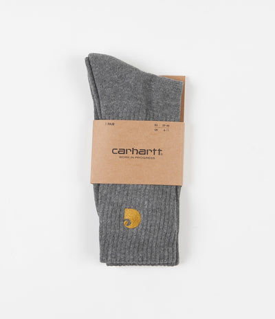 Carhartt Chase Socks - Dark Grey Heather / Gold