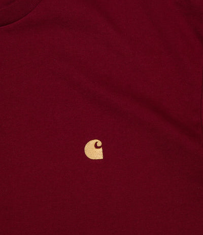 Carhartt Chase T-Shirt - Cranberry / Gold