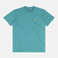 Carhartt Chase T-Shirt - Frosted Turquoise / Gold thumbnail