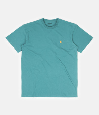 Carhartt Chase T-Shirt - Frosted Turquoise / Gold