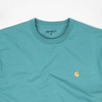 Carhartt Chase T-Shirt - Frosted Turquoise / Gold thumbnail