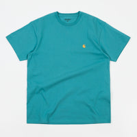 Carhartt Chase T-Shirt - Soft Teal / Gold thumbnail
