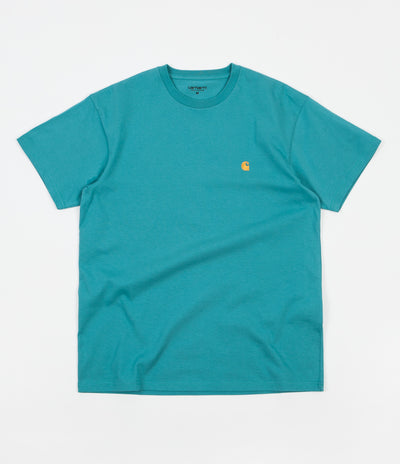 Carhartt Chase T-Shirt - Soft Teal / Gold