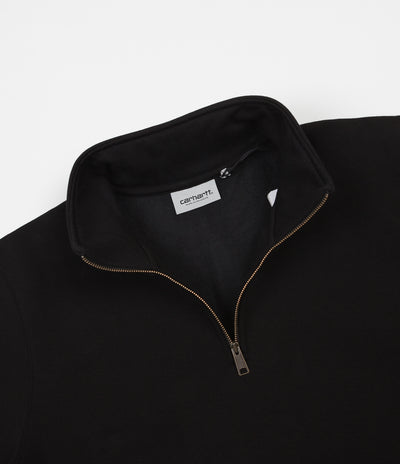 Carhartt Chase Zip Neck Sweatshirt - Black / Gold | Flatspot