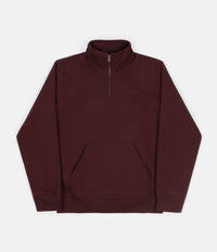 Carhartt Chase Zip Neck Sweatshirt - Bordeaux / Gold