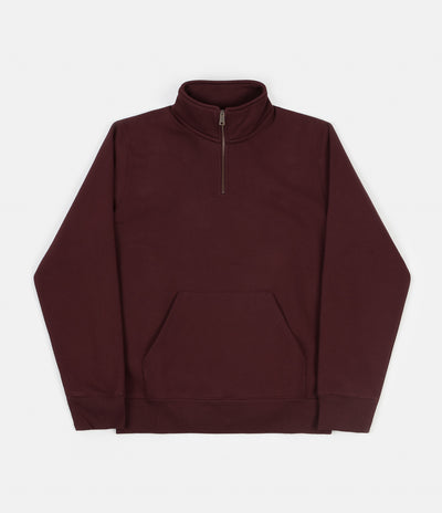 Carhartt Chase Zip Neck Sweatshirt - Bordeaux / Gold