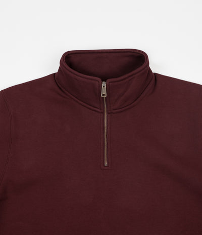 Carhartt Chase Zip Neck Sweatshirt - Bordeaux / Gold