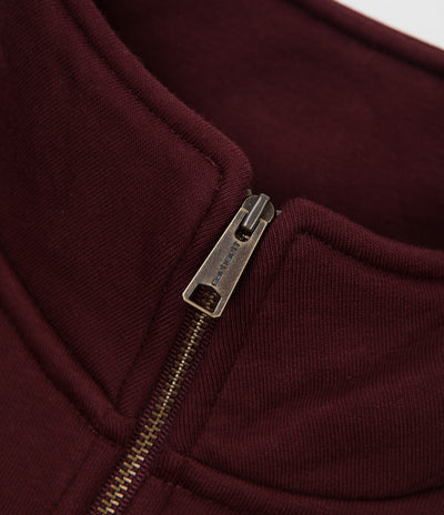 Carhartt Chase Zip Neck Sweatshirt - Bordeaux / Gold