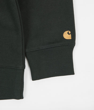 Carhartt Chase Zip Neck Sweatshirt - Dark Teal / Gold