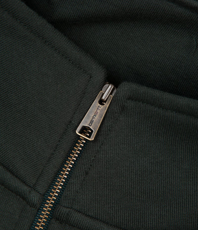 Carhartt Chase Zip Neck Sweatshirt - Dark Teal / Gold