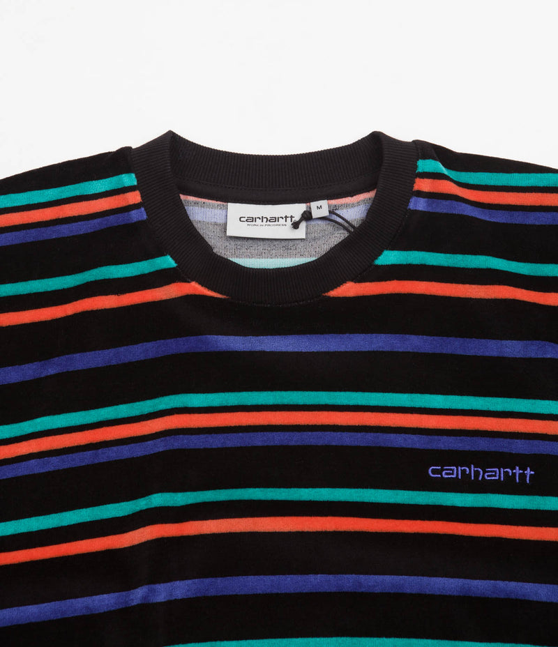 Carhartt Clanton Crewneck Sweatshirt - Clanton Stripe / Black | Flatspot