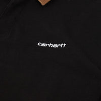 Carhartt Cord Rugby Long Sleeve Polo Shirt - Black / Hamilton Brown / White thumbnail