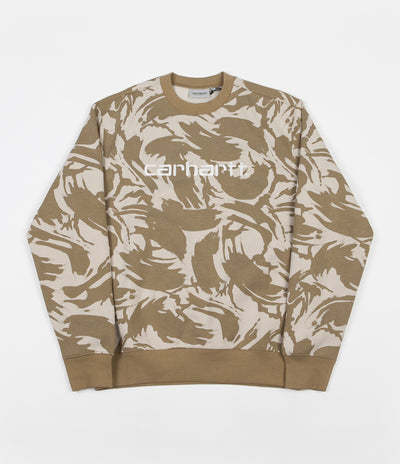 Carhartt Crewneck Sweatshirt - Sandshell / White