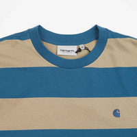 Carhartt Dampier T-Shirt - Dampier Stripe / Amalfi / Ammonite thumbnail