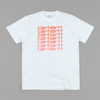 Carhartt Fading Script T-Shirt - White / Pop Coral thumbnail