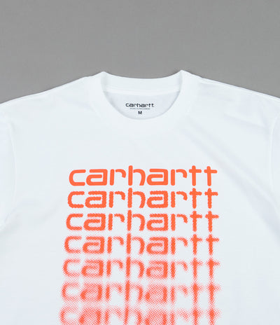 Carhartt Fading Script T-Shirt - White / Pop Coral
