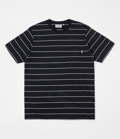 Carhartt Feeder Stripe Pocket T-Shirt - Dark Navy / Wax