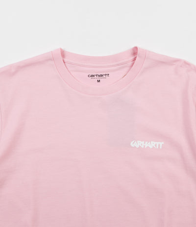 Carhartt Flamingo Script Long Sleeve T-Shirt - Vegas Pink / White