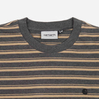 Carhartt Gleeson Stripe Long Sleeve T-Shirt - Nomad / Stormcloud Heather thumbnail