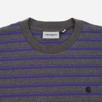 Carhartt Gleeson Stripe T-Shirt - Razzmic / Stormcloud Heather thumbnail