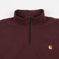 Carhartt Half Zip American Script Sweatshirt - Bordeaux thumbnail
