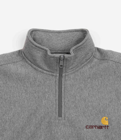 Carhartt Half Zip American Script Sweatshirt - Dark Grey Heather