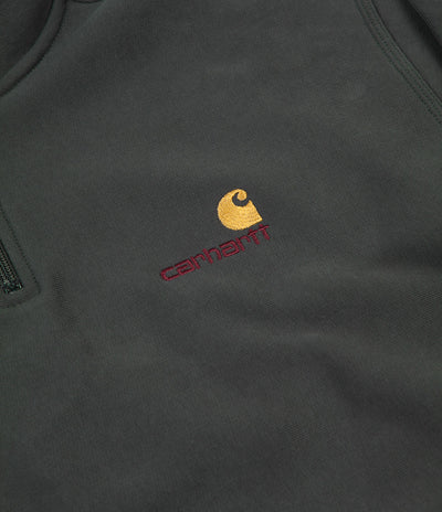 Carhartt Half Zip American Script Sweatshirt - Dark Teal