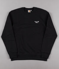 Carhartt Hand Script Embroidery Crewneck Sweatshirt - Black / White