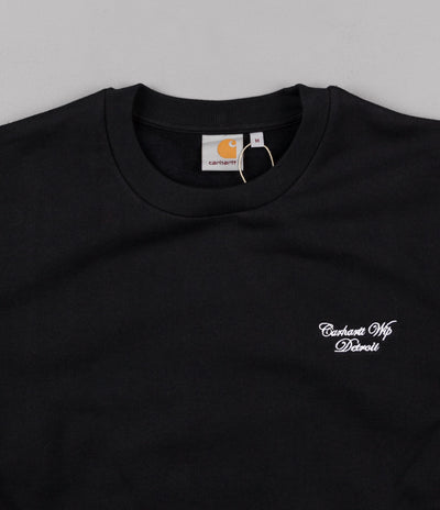 Carhartt Hand Script Embroidery Crewneck Sweatshirt - Black / White