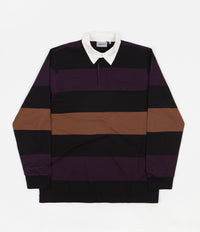 Carhartt Hansen Long Sleeve Polo Shirt - Hansen Stripe / Black / Wax
