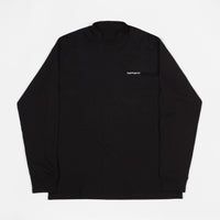 Carhartt Highneck Script Embroidered Long Sleeve T-Shirt - Black / White thumbnail