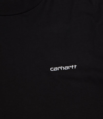 Carhartt Highneck Script Embroidered Long Sleeve T-Shirt - Black / White