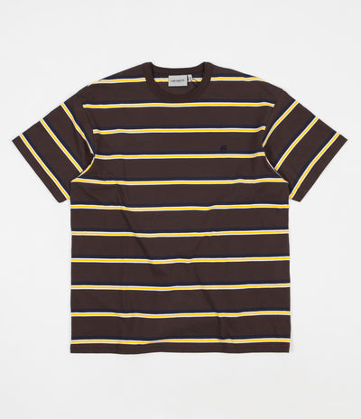 Carhartt Hill T-Shirt - Brown / Yellow Stripe