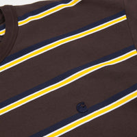 Carhartt Hill T-Shirt - Brown / Yellow Stripe thumbnail