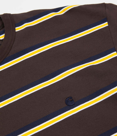 Carhartt Hill T-Shirt - Brown / Yellow Stripe