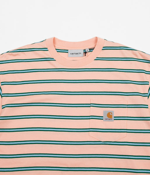 Carhartt Houston Pocket T-Shirt - Houston Stripe / Peach | Flatspot