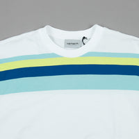 Carhartt Huntington Stripe Long Sleeve T-Shirt - White / Lime thumbnail