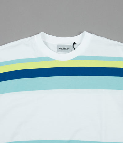Carhartt Huntington Stripe Long Sleeve T-Shirt - White / Lime